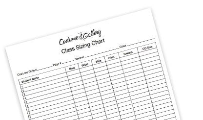 Blank Costume Measurement Chart